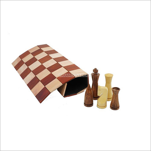 Classic Series Weight Cone Shaped Foldable Rollup Wooden Chess Board Game Set with 32 + 2 Extra Queen