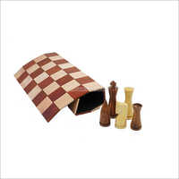 Classic Series Weight Cone Shaped Foldable Rollup Wooden Chess Board Game Set with 32 And 2 Extra Queen