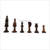 Wooden Laminated 21 Chess Board Game Set with 3.75 Wooden Chess Pieces