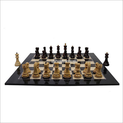 Wooden Laminated 19 Chess Board Game Set - Handcrafted with 3.75 Russian Wooden Chess Pieces