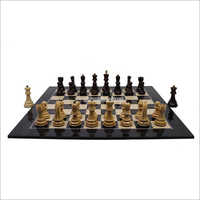 Wooden Laminated 19 Chess Board Game Set - Handcrafted with 3.75 Russian Wooden Chess Pieces
