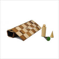 12 Wooden Roll Up Foldable Chess Board Set with Wooden Chess Pieces