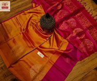 pure handloom silk saree with big butta.
