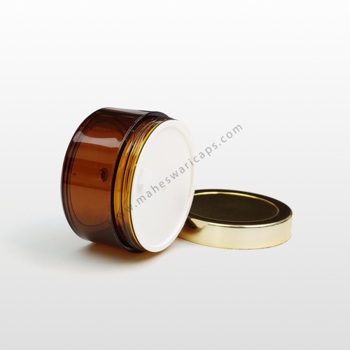 Cream Cosmetic Acrylic Jar Amber 50GM - 50ml SAN Round Jar, Amber and Transparent Color, Ideal for Lip Balms, Body Butters, Nontoxic Material