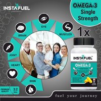 Omega 3 Fish Oil 1X Single Strength 1000mg Contains 180mg EPA 120mg DHA with Other Omega 3 Fatty Acid 50mg 60 Softgel Capsules