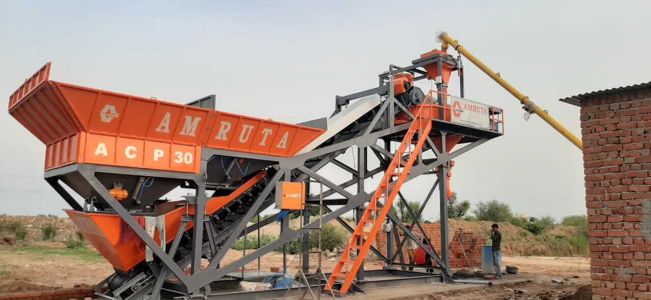 Compact Concrete Batching Plant with Pan Mixer