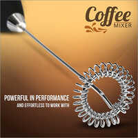 Coffee Mixer Beater - Stainless Steel & Abs Plastic Material | Black Color, Powered By 2 Aa Batteries, Ideal For Frothing Milk & Beating Eggs