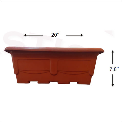 20 Inch Window Planter (Terracotta - White)