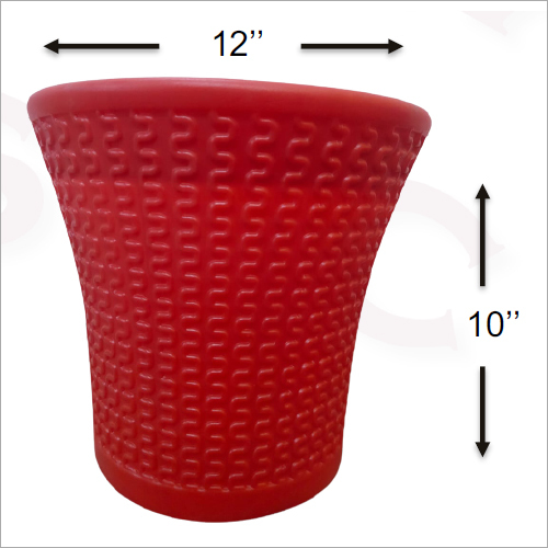 Red 12 Inch Wave Pot