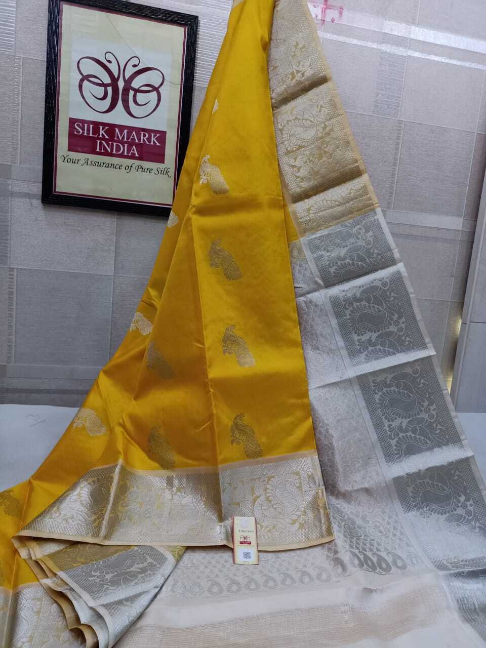 silver jarie pure kanjivaram silk saree