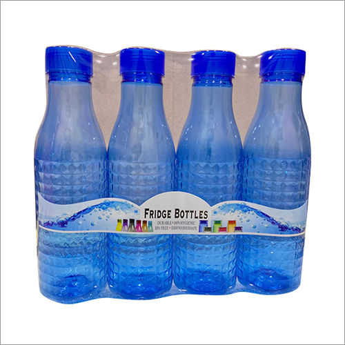 4 Pcs Fancy Fridge Plastic Water Bottle Set