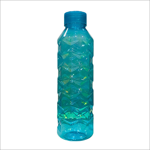 Zigzag Blue Plastic Water Bottle