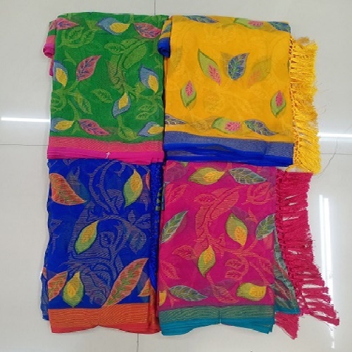 Brasso Printed saree with Jhalar