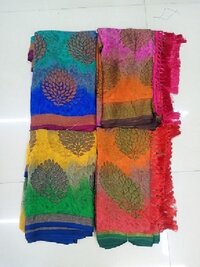 Brasso Printed saree with Jhalar