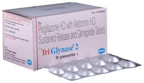 Triglynase 2 Sr (Glimepiride-Metformin-Pioglitazone) 2Mg/500Mg/15Mg Tablets General Medicines