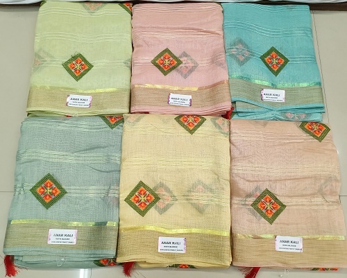 Cotton Silk Saree with Embroidery work