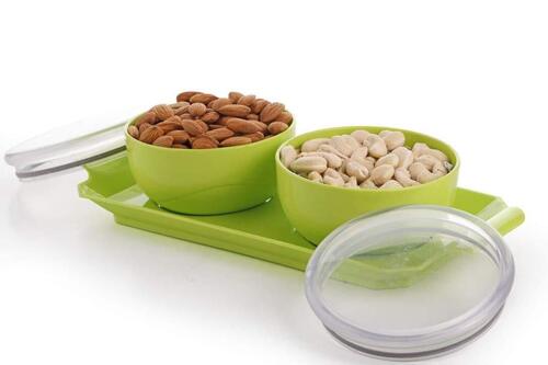 2 Pc DryFruit Candy Serving Bowl Set with Tray