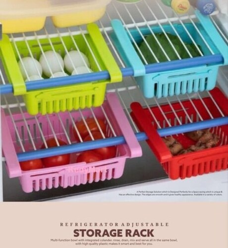 Adjustable Fridge Storage Rack Plastic