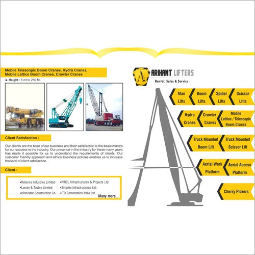 Telescopic Cranes Hire and Rental Services By ARIHANT LIFTERS