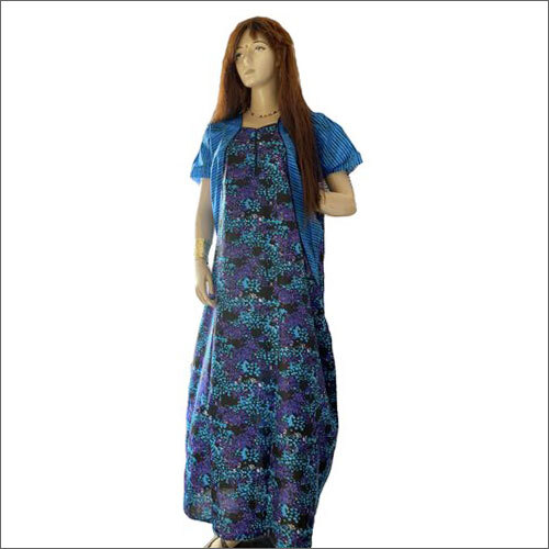 Available In Different Color Ladies Floral Printed Cotton Nighty