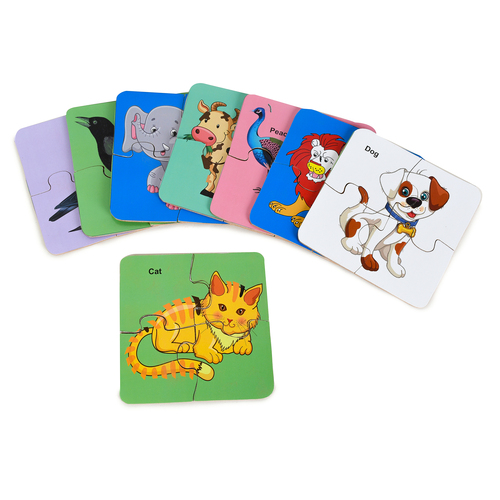 Wooden 6 pcs Animal Interlocking Jigsaw Puzzle