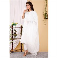 White Heavy Embroidery Kurti