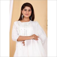 White Heavy Embroidery Kurti