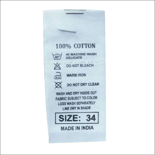 Printed Wash Care Label By AGGARWAL LABELS