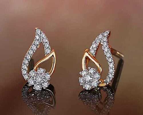 Daily Wear Round Real Diamond Top Earring