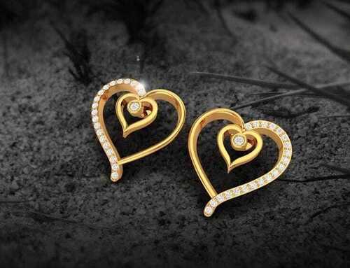 Daily Wear Real Diamond Heart Earring