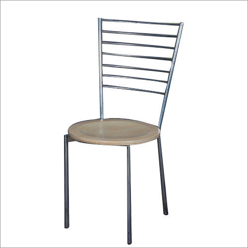 Light Brown and Silver Restaurant Chair