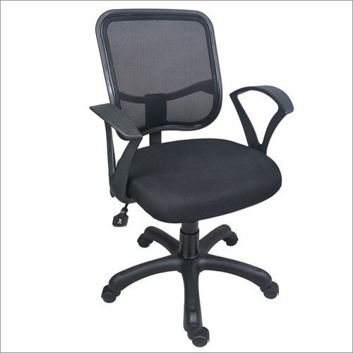Leather Black Mesh Medium Back Office Chair