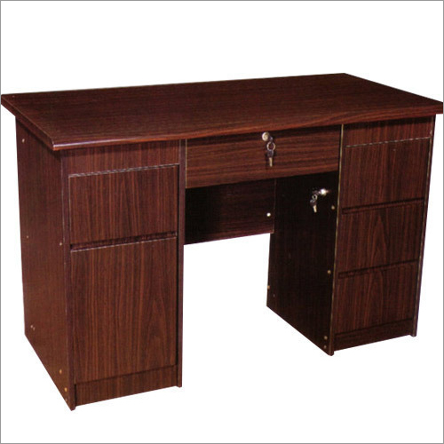 Brown Rectangular Wooden Office Table