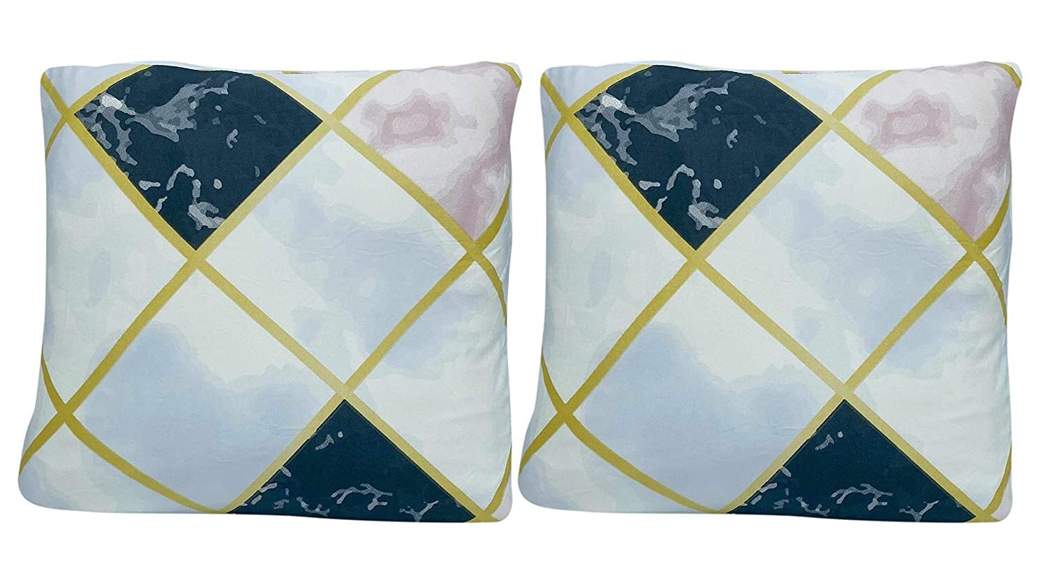 Polyester Throw Pillow Case Cushion Cover Home Sofa Decorative Marble Finish 16.5x16.5 inch
