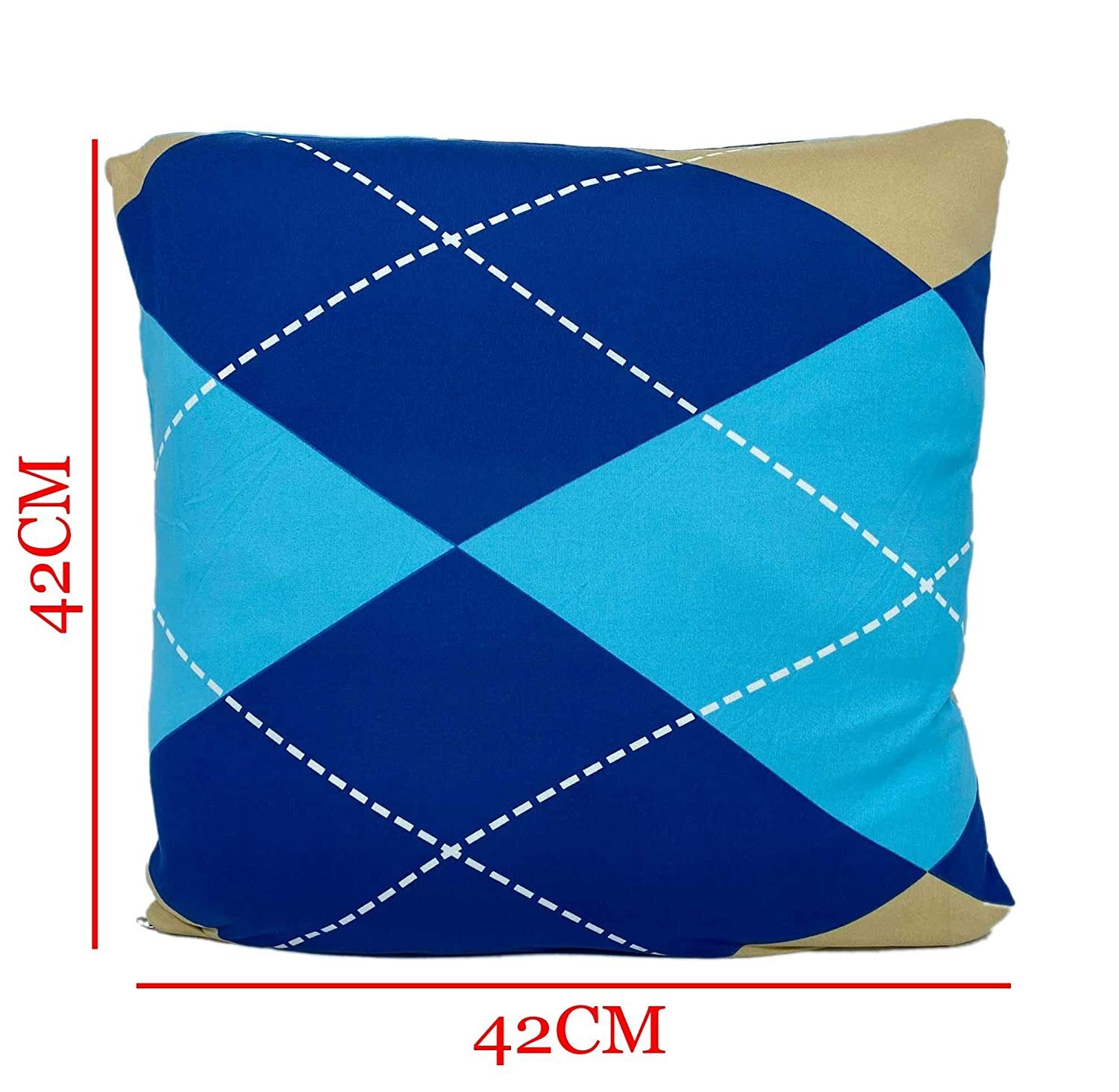 House of Quirk Polyester Throw Pillow Case Cushion Cover Home Sofa Decorative Cover Only No Insert 16.5x16.5 inch/ 42x42cm Check