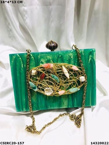 Party-wear Designer Resin Clutch Bag