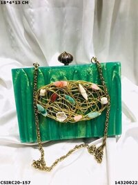 Party-wear Designer Resin Clutch Bag