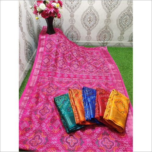 Multi Colour Printed Cotton Saree