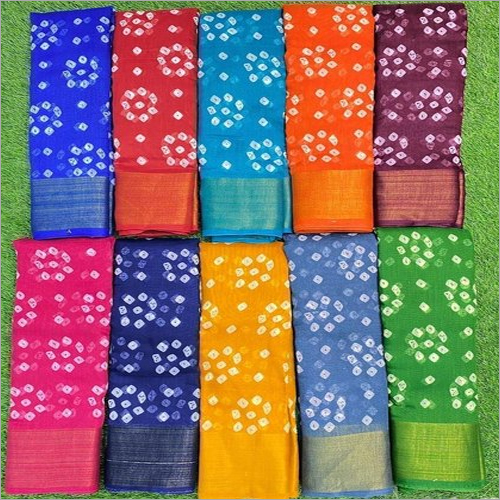 Multicolor Cotton Laheriya Saree