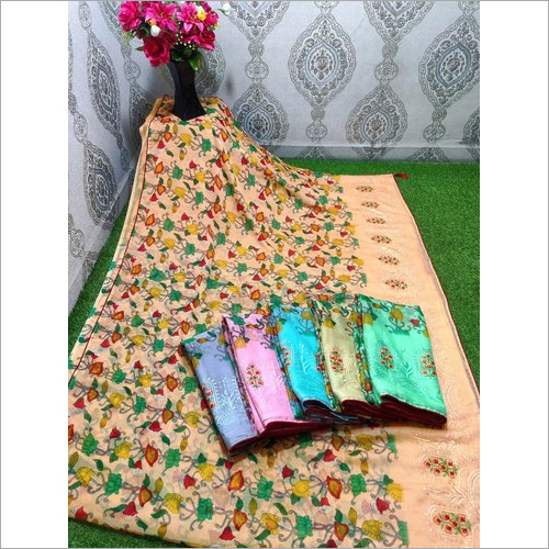 Fancy Chiffon Embroidered Work Saree
