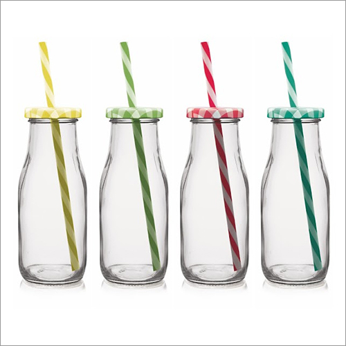 6 Pcs 300 ML Bottle With Straw