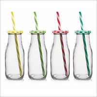6 Pcs 300 ML Bottle With Straw