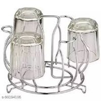 Ss Glass Stand - Stainless Steel Ss304, Customized Size, Silver Color | Resilient Design, Longevity, Versatile For Home & Commercial Kitchen