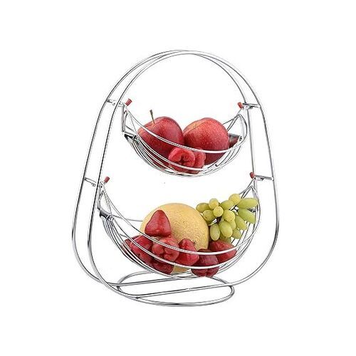 Ss 2 Tier Fruit Basket - Color: Silver