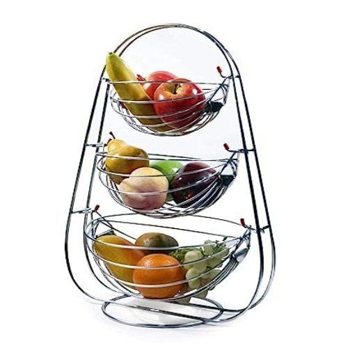 DeoDap Plastic Plastic Multiple Size Cane Fruit Baskets (3 Size