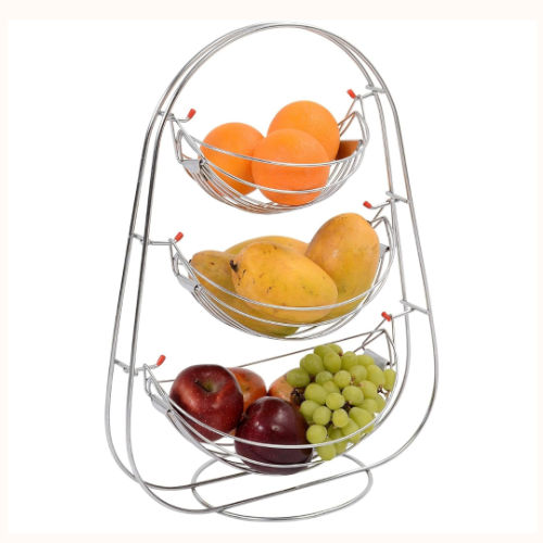 Metal 3 Tier Ss Kitchen Fruit Basket