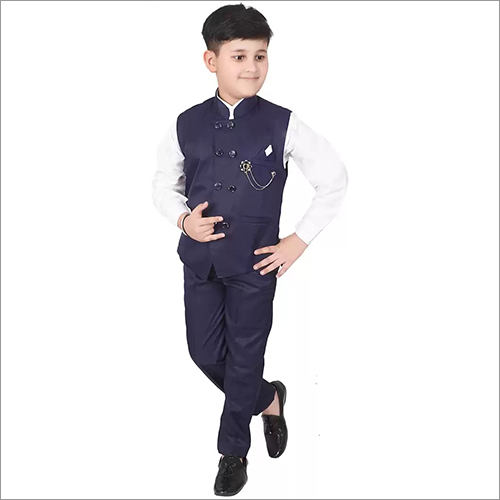 Plain Navy Blue 3 Piece Set