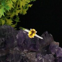 Golden Topaz Simple Silver ring