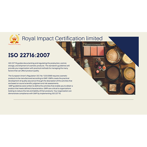 ISO 22716 Cosmetics Goods Manufacturing Practices