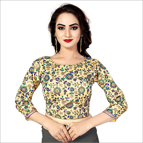 Fancy Multi Colour Cotton Silk Designer Blouse